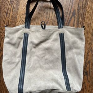 Stylish Tan and Black Men's Tote Bag